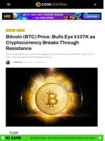Bitcoin (BTC) Price: Bulls Eye $107K as Cryptocurrency Breaks Through Resistance - CoinCentral