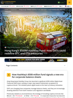 Hong Kong’s $500M HashKey Fund: How DATs could redefine BTC and ETH treasuries