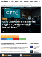 CFTC Chair Mike Selig Calls for Crypto, AI, and Prediction Market Rules | Live Bitcoin News