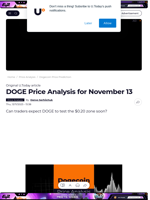 DOGE Price Analysis for November 13 - U.Today