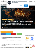 OKX Joins Global Dollar Network to Boost $USDG Stablecoin Use | Live Bitcoin News