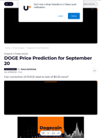 DOGE Price Prediction for September 20 - U.Today