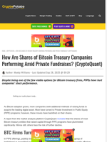 How Are Shares of Bitcoin Treasury Companies Performing Amid Private Fundraises? (CryptoQuant)