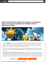 XRP Price Prediction: Ripple Price Bounce at $3 Support Gains Traction as Kraken Moves 82 Million XRP to Mysterious Wallet - Brave New Coin