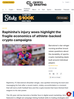 Raphinha's injury woes highlight the fragile economics of athlete-backed crypto campaigns