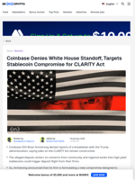 Coinbase Rejects White House Rift Over CLARITY Act