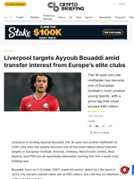 Liverpool targets Ayyoub Bouaddi amid transfer interest from Europe's elite clubs