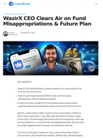 WazirX CEO Clears Air on Fund Misappropriations & Future Plan
