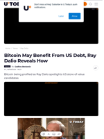 Bitcoin May Benefit From US Debt, Ray Dalio Reveals How - U.Today