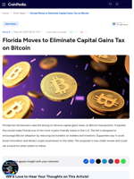Florida Moves to Eliminate Capital Gains Tax on Bitcoin