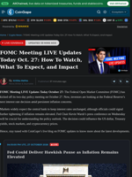 FOMC Meeting LIVE Updates Today Oct. 27: How To Watch, What To Expect, and Impact