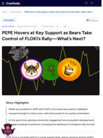 PEPE Hovers at Key Support as Bears Take Control of FLOKI’s