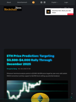 ETH Price Prediction: Targeting $3,500-$4,000 Rally Through December 2025 - Blockchain.News