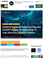Federal Reserve Rate Cut Signals Could Trigger 15–20% Drop in Top Altcoins