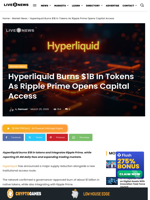 Hyperliquid Burns $1B, Expands Access via Ripple