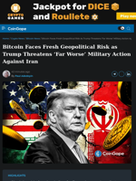 Bitcoin Faces Fresh Geopolitical Risk as Trump Threatens ‘Far Worse’ Military Action Against Iran