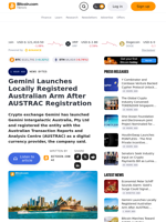 Gemini Launches Locally Registered Australian Arm After AUSTRAC Registration – News Bytes Bitcoin News