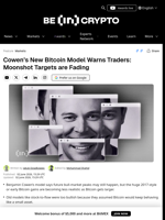Cowen’s New Bitcoin Model Warns Traders: Moonshot Targets are Fading