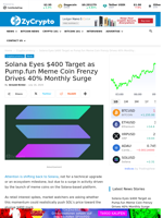 Solana Eyes $400 Target as Pump.fun Meme Coin Frenzy Drives 40% Monthly Surge ⋆ ZyCrypto