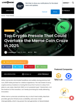 Top Crypto Presale That Could Overtake the Meme Coin Craze in 2025 | Live Bitcoin News