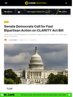 Senate Democrats Call for Fast Bipartisan Action on CLARITY Act