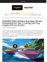 SPX6900 (SPX) Holders Buy New Altcoin Positioned For Tier 1 Listing: Join Top Crypto ICO For Profits