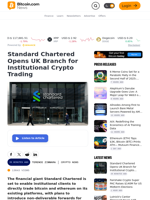 Standard Chartered Opens UK Branch for Institutional Crypto Trading – Crypto News Bitcoin News