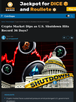 Crypto Market Dips as U.S. Shutdown Hits Record 36 Days?