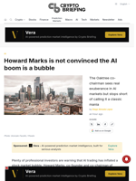 Howard Marks is not convinced the AI boom is a bubble