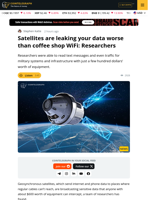 Unencrypted GEO Satellite Data Can Be Intercepted for $600