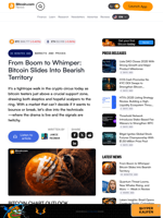 From Boom to Whimper: Bitcoin Slides Into Bearish Territory – Markets and Prices Bitcoin News