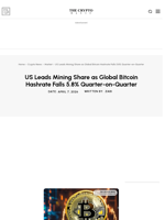 US Leads Mining Share as Global Bitcoin Hashrate Falls 5.8% Quarter-on-Quarter