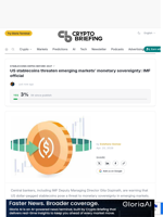 US stablecoins threaten emerging markets' monetary sovereignty: IMF official