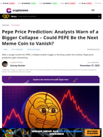 Pepe Price Prediction: Analysts Warn of a Bigger Collapse – Could PEPE Be the Next Meme Coin to Vanish?