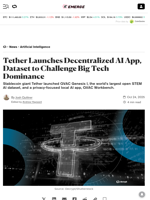 Tether Launches Decentralized AI App, Dataset to Challenge Big Tech Dominance - Decrypt