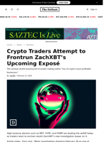Crypto Traders Attempt to Frontrun ZachXBT’s Upcoming Exposé - 