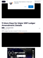 11 More Days for Major XRP Ledger Amendment: Details - U.Today