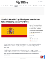 Spain's World Cup Final goal sends fan token trading into overdrive