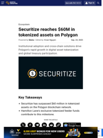 Securitize reaches $60M in tokenized assets on Polygon