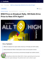 BNB Price on Breakout Rally, Will Bulls Drive Price to New ATH Again?