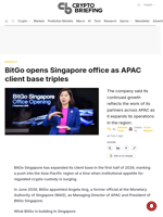 BitGo opens Singapore office as APAC client base triples