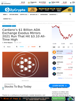 Cardano's $1 Billion ADA Exchange Exodus Mirrors 2021 Run That Hit $3.10 All-Time High ⋆ ZyCrypto