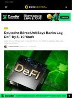 Deutsche Börse Unit Says Banks Lag DeFi by 5–10 Years - CoinCentral