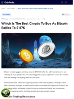 Which Is The Best Crypto To Buy As Bitcoin Rallies To $117K