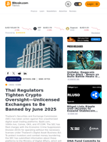 Thai Regulators Tighten Crypto Oversight—Unlicensed Exchanges to Be Banned by June 2025 – News Bytes Bitcoin News