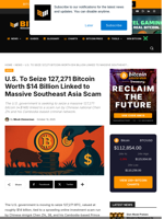 Crypto Scam: U.S. Gov To Seize $14 Billion In Bitcoin
