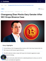 Changpeng Zhao Mocks Gary Gensler After SEC Drops Binance Case