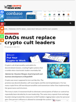 DAOs must replace crypto cult leaders - The Crypto News Wire