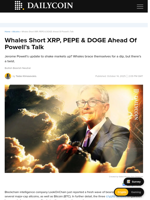 Whales Short XRP, PEPE & DOGE Ahead Of Powell’s Talk - DailyCoin