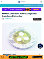 XRP Price Action Turns Bearish, Analyst Says Crash Below $1 Is Coming
